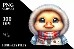 Cute Baby Duck Watercolor PNG Product Image 3