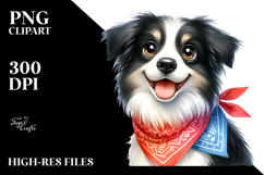 Watercolor Baby Border Collie with Big Eyes PNG Product Image 2