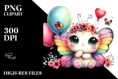 Colorful Baby Hummingbird with Balloons and Flowers | Product Image 2