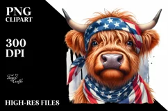 Watercolor Highland Cow Portrait Clipart Product Image 3