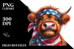 Watercolor Highland Cow Portrait Clipart Product Image 1