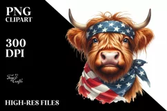 Watercolor Highland Cow Portrait Clipart Product Image 3