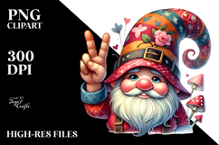 Detailed Gnome with Victory Sign, PNG Product Image 2