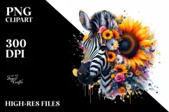 zebra made of flowers PNG Product Image 3
