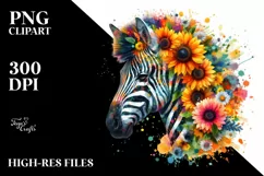 zebra made of flowers PNG Product Image 3