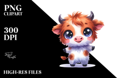 Simple Funny Baby Face Expressive Highland Cow Product Image 2