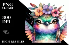 Boho Hummingbird Portrait Watercolor Product Image 3