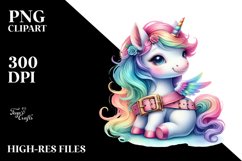 Baby Unicorn with Belt, Colorful PNG Product Image 3