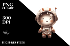 Brownish Whimsical Astronaut Boy | Sublimation Clipart Product Image 2