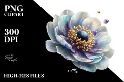 Anemone with Golden Insertions Watercolor Product Image 3