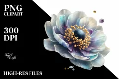Anemone with Golden Insertions Watercolor Product Image 3