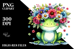 Vibrant Flower Crown Frog PNG Product Image 2