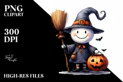 Simple Funny Halloween Clipart, Transparent PNG Product Image 1
