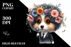 Watercolor Baby Collie Big Eyes as a Pop Singer Product Image 3