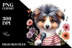 Big Eyes Baby Collie Pop Singer Sublimation Clipart Product Image 3