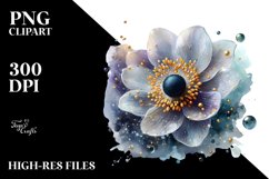 Anemone with Golden Insertions Watercolor Product Image 1