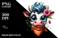 Crazy Looking Cow PNG Product Image 2