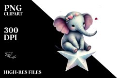 Colorful Elephant on Star PNG Product Image 2