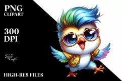 Quirky Bird with Sunglasses PNG Product Image 1