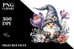 Gnome with Big Hat Watercolor PNG Product Image 2
