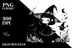 Gothic Quirky Witch | Tshirt|Tumbler|Mug|Clipart Product Image 1