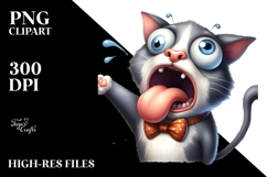 silly Cartoon Cat Bow Tie PNG Product Image 2
