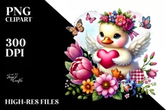 Colorful Duck on Flower PNG Product Image 2