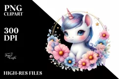 Cosmos Frame Baby Unicorn | Sublimation | Clipart Product Image 1