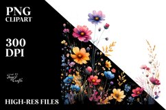 Centered Wild Flowers on White Background | Sublimation | Product Image 1