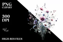 Vibrant Watercolor Wild Flowers | Sublimation | Clipart Product Image 3