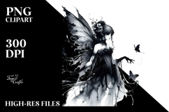 Washed Watercolor Gothic Fairy, High-Res PNG Product Image 2