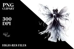 Washed Watercolor Gothic Fairy, High-Res PNG Product Image 2