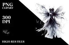 Washed Watercolor Gothic Fairy, High-Res PNG Product Image 3