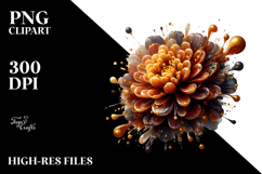 Abstract Wood Marigold Watercolor Splash PNG Product Image 2
