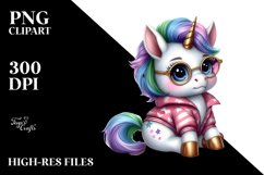 Pastel Cute Baby Unicorn Posing | Sublimation Clipart Product Image 1