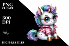 Pastel Cute Baby Unicorn Posing | Sublimation Clipart Product Image 1