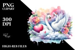 Colorful Swan on Cloud PNG Product Image 2