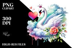 Colorful Swan on Cloud PNG Product Image 2