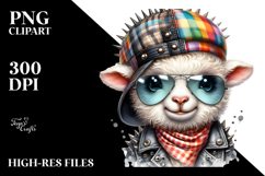Baby Lamb with Hat and Sunglasses PNG Product Image 2