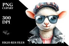 Punk Lamb with Sunglasses PNG Product Image 2