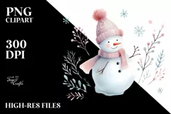 Snow Man with Scarf, High-Res PNG Product Image 2