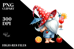 Whimsical Gnome Drinking Cocktail PNG Product Image 2