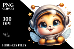 Cute Baby Bee Astronaut PNG Product Image 2