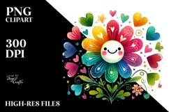 Smiling Flower with Hearts PNG Product Image 2
