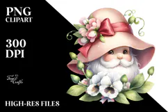 Cute Gnome with Sweet Pea PNG Product Image 2