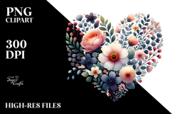 Floral Made Heart PNG Product Image 2