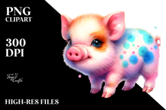 Cute Baby Pig Clipart Product Image 2