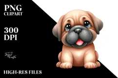 Baby Mastiff Watercolor PNG Product Image 2