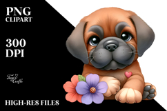 Watercolor Baby Cartoon Mastiff PNG Product Image 2