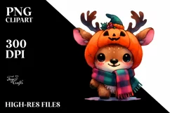Cute Baby Elk Dressed for Halloween | Clipart Product Image 1